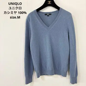 UNIQLO 유니클로 캐시미어 100% 톤 다운 블루 니트