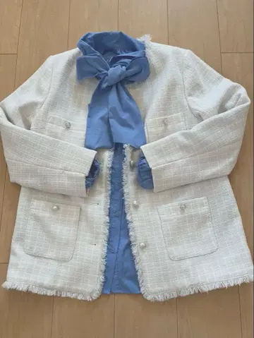 시마무라 포멀 트위드 자켓 리본 블라우스 음악회 입학식