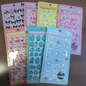 모자 꽁지 드롭 씰 7개 세트 산리오