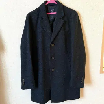 다크 그레이 체스터 코트 울 혼방