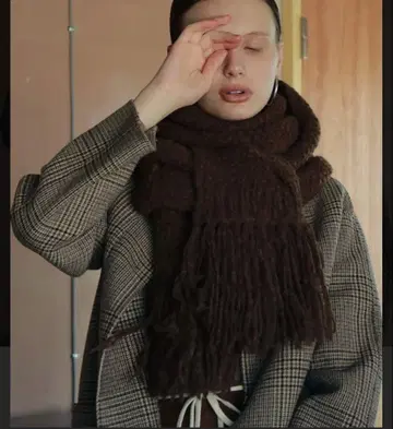 투데이풀 알파카 머플러 브라운