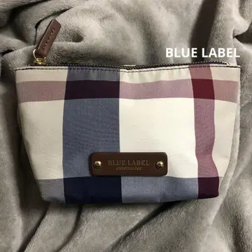 새상품급 BLUE LABEL 블루라벨 체크 파우치 메이크업 화장품 잡화