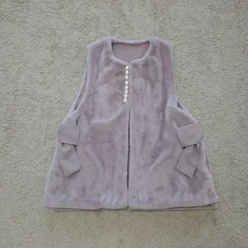 &LOVE 앤러브 HAPPY 펄 비쥬 에코 퍼 리본 베스트 QVC