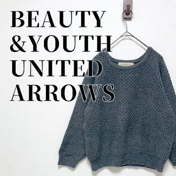 BEAUTY&YOUTH 허니콤 니트 풀오버 래글런 슬리브 울 혼방