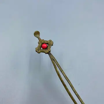 20 빈티지 금속제 헤어콤 빨간 구슬 포함