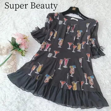 [슈퍼 뷰티] 칵테일 패턴 블라우스 튜닉 파워넷 신축