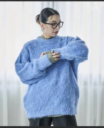 프릭스스토어 부클레 샤기 풀오버 / 풀오버 니트 블루