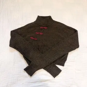 juemi Chinese button knit tops