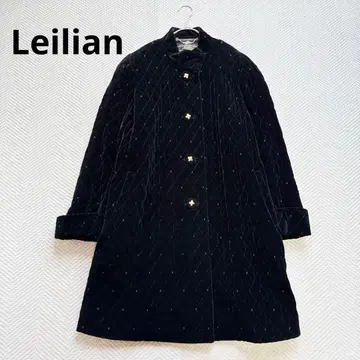 새상품급 레리안 퀼팅 코트 벨벳 벨로아 실크 혼방 골드 버튼 L