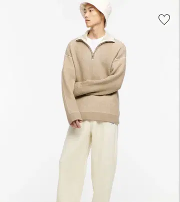 새상품 H&M 하프 지퍼 니트 오버 사이즈 스웨터 L