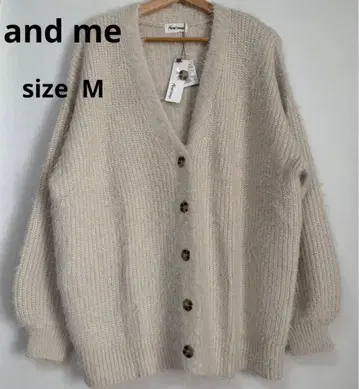 [ and me ] 페더얀 긴팔 니트 가디건 M 아이보리 루즈핏
