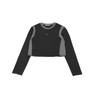 Uenui 바이컬러 로고 긴팔 티셔츠 블랙