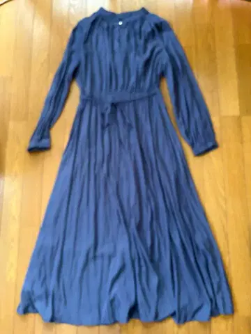 vis 네이비 긴팔 롱 원피스