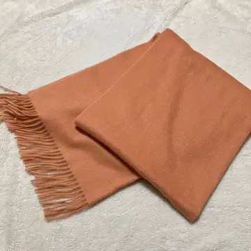 캐시미어 100% 스톨 코랄 오렌지 미사용