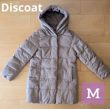 [ Discoat ] 후드 부착 다운 롱 자켓 베이지 모카