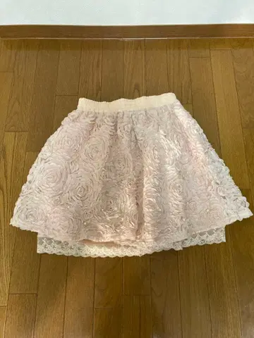 axes 입체 장미 원단 플레어 스커트(M) 연한 핑크