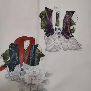 순수 실크 연사자 모란 부기 (704)