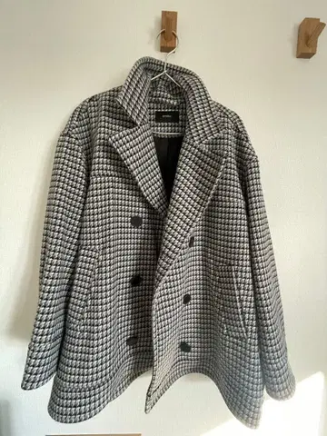 EMODA 더블 브레스트 코트 체크