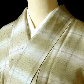 7162 약간 넉넉한 젠마이 실크 격자 가로 줄무늬 새상품급