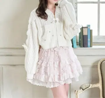 리즈리사 토끼 귀 크롭 니트 후드티