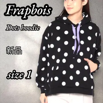 FRAPBOIS 플라보아 도트 맨투맨 후드티 물방울 넉넉한 체형 커버