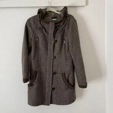 PASSIONE 후드 부착 브라운 코트