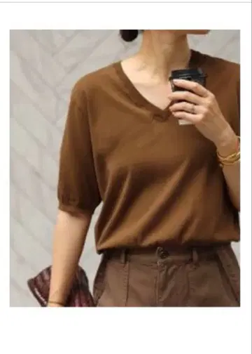 새상품급! 플라주 plage COTTON VN 니트 브라운 2025