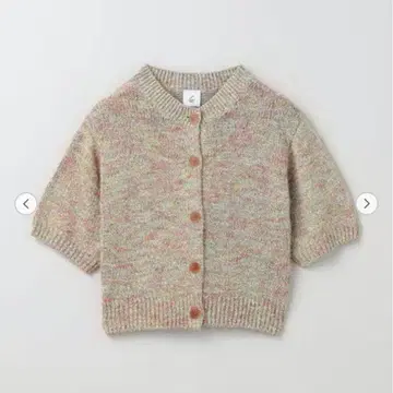 로쿠 roku 6 가디건 믹스 컬러 숏 슬리브 가디건