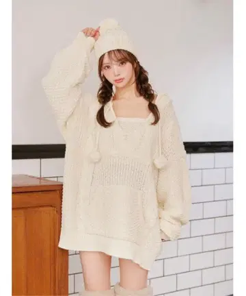 다리치 DD 로고 V넥 니트 후디 택 포함 새상품