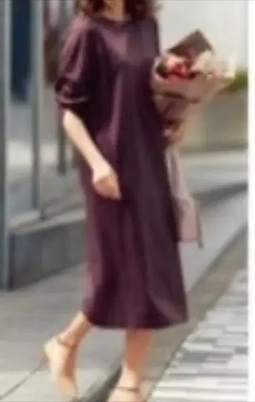 벨메종 스타일 노트 볼륨 슬리브 티셔츠 원피스 면 LL