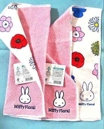 새상품 미피 타월 손수건 2장 세트 플로럴 꽃 30cm x 30cm