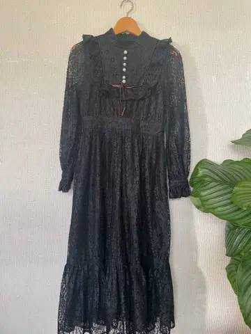 AnkRouge 블랙 레이스 원피스