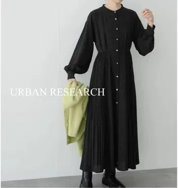 어반 리서치 밴드 카라 레오파드 무늬 프린트 원피스