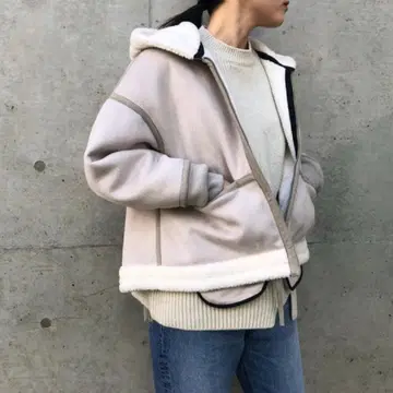 nagonstans 리버서블 페이크 무스탕 보아 블루종