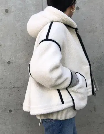 nagonstans 리버서블 페이크 무스탕 보아 블루종