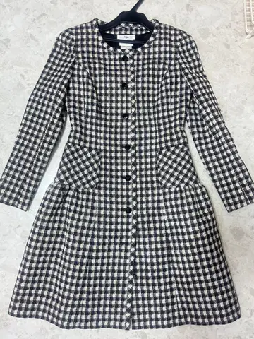 르네 rene 체크 무늬 A라인 코트