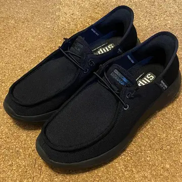 새상품급 스케쳐스 고워크 슬립인즈 슬립온 25.5cm 블랙