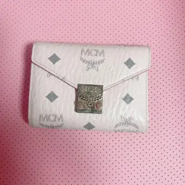 MCM 접이식 지갑 파우더 핑크