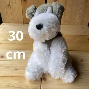 축 늘어진 슈나우저 봉제 인형 30cm 귀 올라감