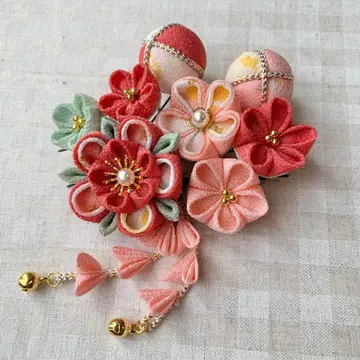 머리 장식 살몬 핑크 센슈 시치고산