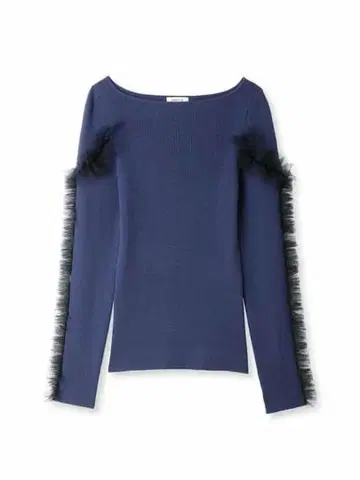 프레이 아이디 튤 개더 프릴 슬리브 니트 풀오버