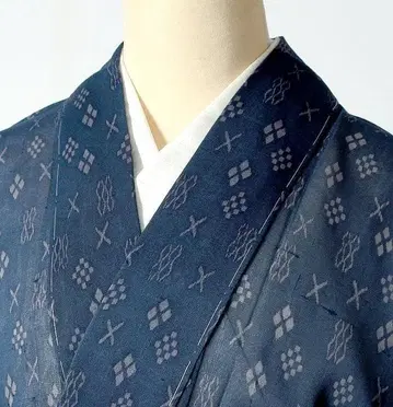 7168 슬림 사이즈 여름 기모노 샤 순수 실크 코몬 카스리 문양 미사용