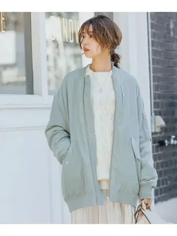 BAYFLOW 라이트 그린 MA-1 블루종