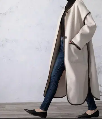 오버 롱 코트 M 사이즈 아이보리