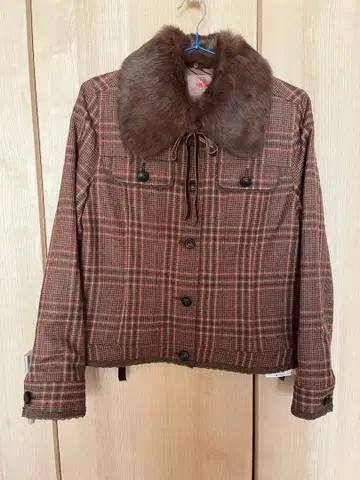 핑크하우스 pink HOUSE 브라운 체크 무늬 자켓 M~ L