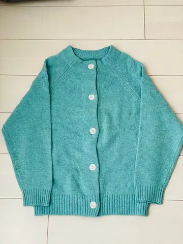 루나리아 램스울 혼방 보틀넥 니트 가디건 M