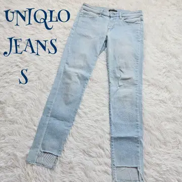 [유니클로] 스트레치 컷오프 스키니 데님 청바지 S 사이즈 깔끔한