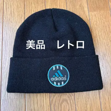 00s Y2K 아디다스 자수 로고 니트 모자 니트 캡 비니 와치