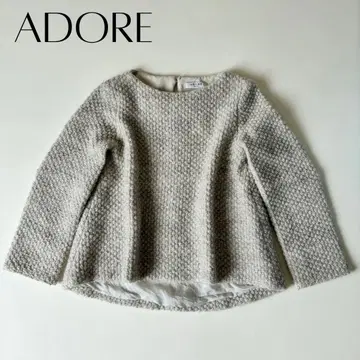 ADORE 푸들 보아 니트 베이지 38