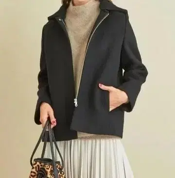 뷰티&유스 울 코트 후드&노카라 2way 숏 기장